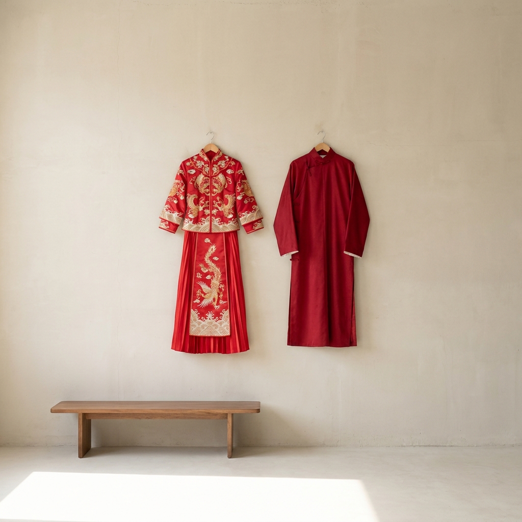 Red silk and double-happiness details